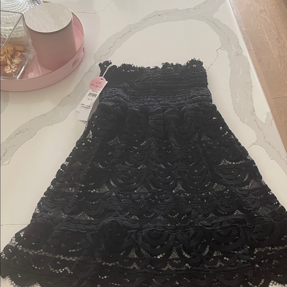 Pilyq Black Lace Strapless coverup